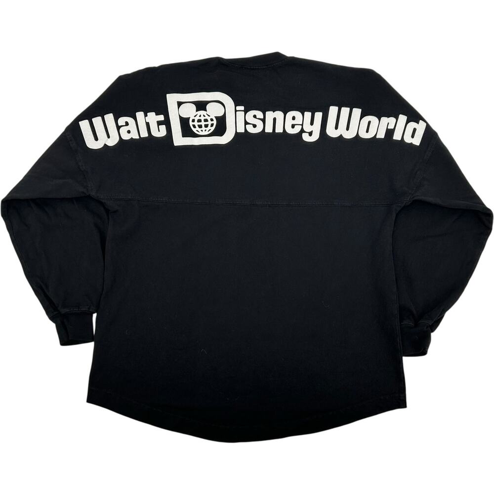 Women's Black Walt Disney World Oversized Spirit Jersey Long Sleeve Shirt XS